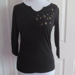 Simply Irresistable 3/4 Sleeve Black Top